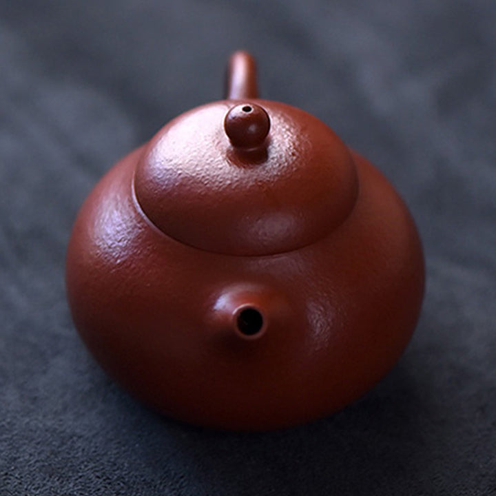 Tetera de kungfú de arcilla púrpura marrón Wen Dan hecha a mano con Buddha Stones Yixing
