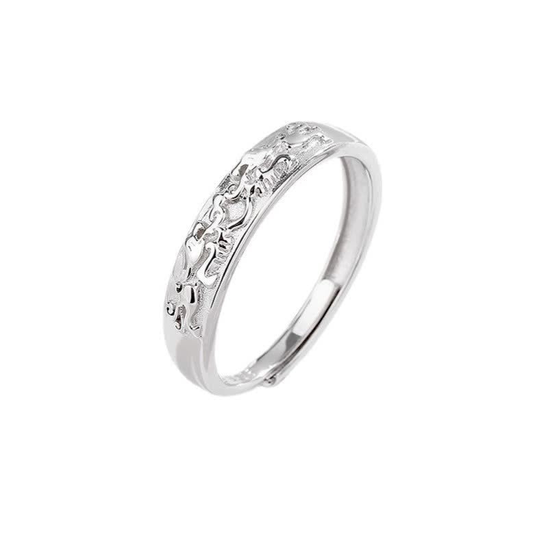 Anillo de pareja ajustable PiXiu Balance de plata de ley 925 con Buddha Stones