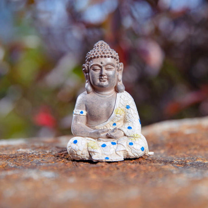 Estatua de resina de serenidad de Buda Zen meditando, decoración del hogar