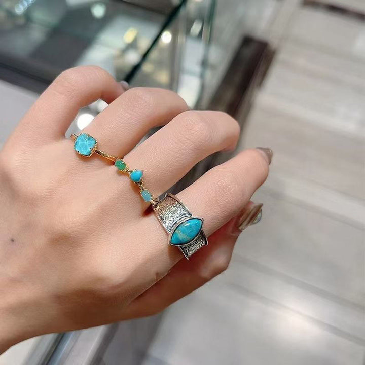 Juego de colgante y collar con anillo de protección chapado en plata de ley 925 con Buddha Stones