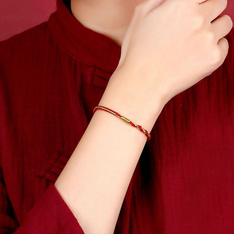 Pulsera de cuerda trenzada de protección de dragón, conejo, gallo, rata, caballo, dragón chino hecho a mano con Buddha Stones