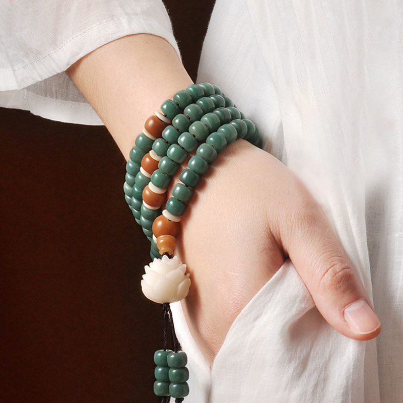 Pulsera De Éxito De Semillas De Bodhi Cian De Loto De Buddha Stones