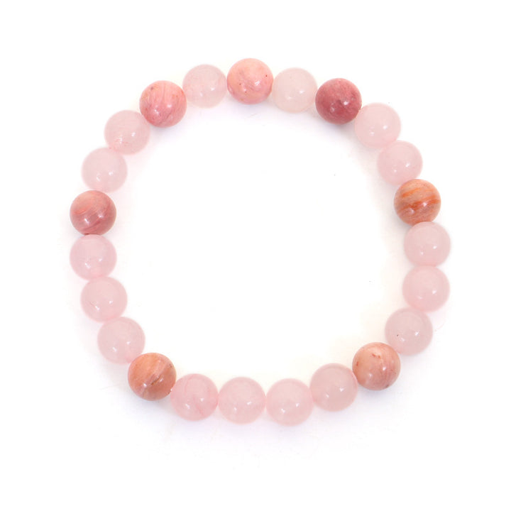 Pulsera con borlas de amor de cristal rosa de 108 cuentas Mala