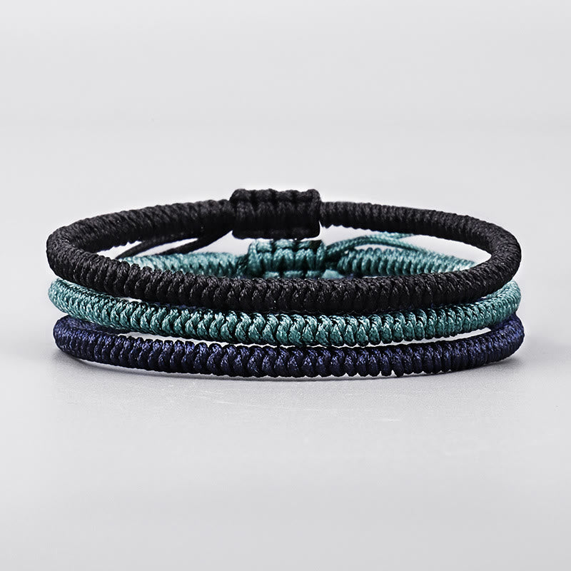 Pulsera de fuerza de amuleto hecho a mano con nudo King Kong tibetano de Buddha Stones 3 uds