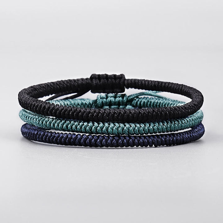 Pulsera de fuerza de amuleto hecho a mano con nudo King Kong tibetano de Buddha Stones 3 uds