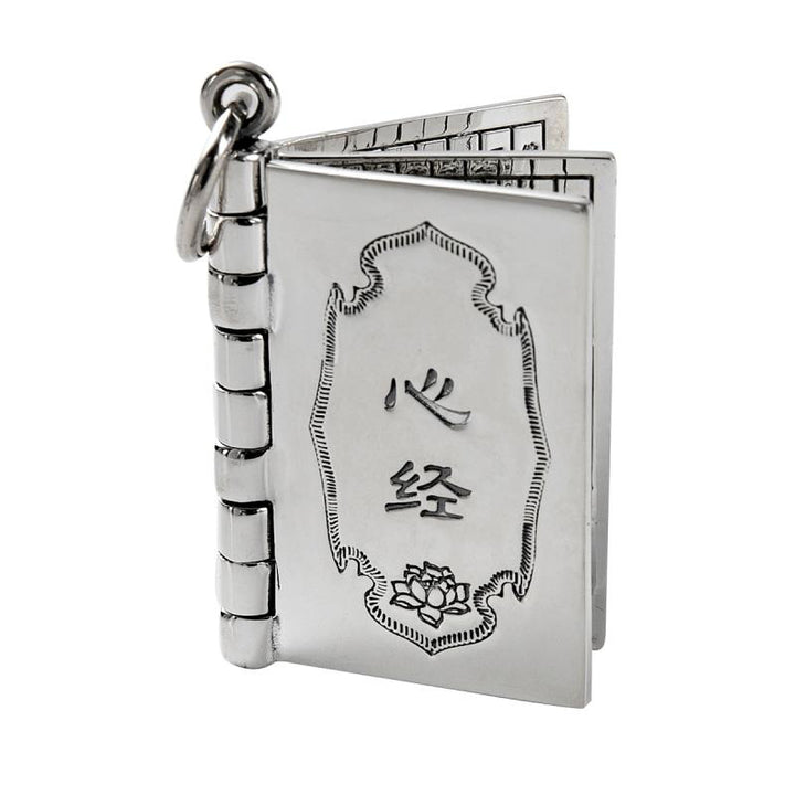 Colgante de plata de ley 990 con forma de corazón, Sutra, gran compasión, Shurangama, Mantra, loto, Vajra, paz - image 8