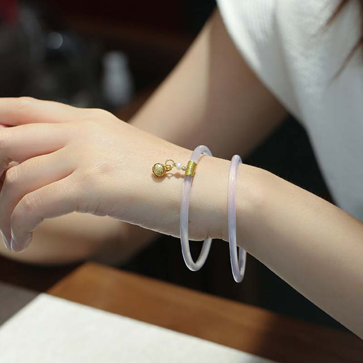 Pulsera de éxito de jade blanco cian natural con Buddha Stones - image 9