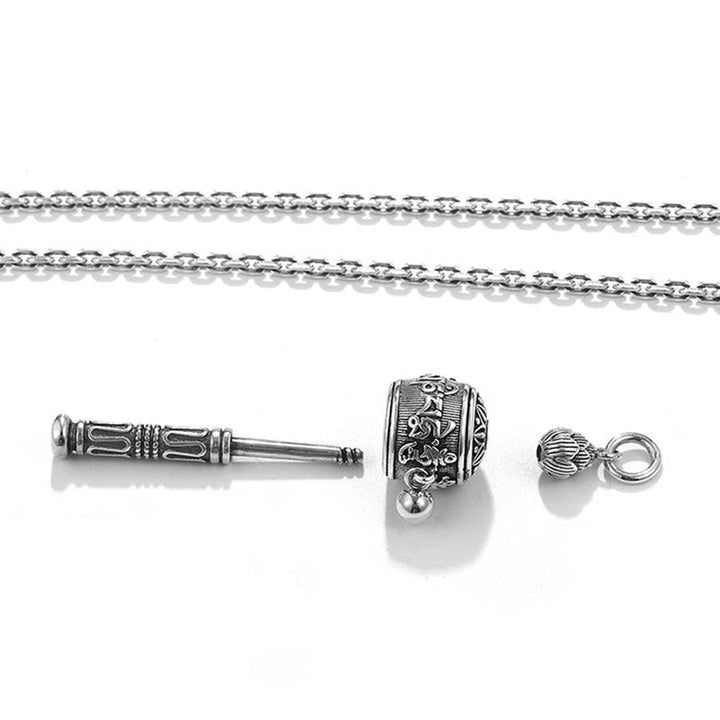 Colgante de collar giratorio con Buddha Stones , Om Mani Padme Hum tibetano, rueda de oración, sabiduría de loto - image 8