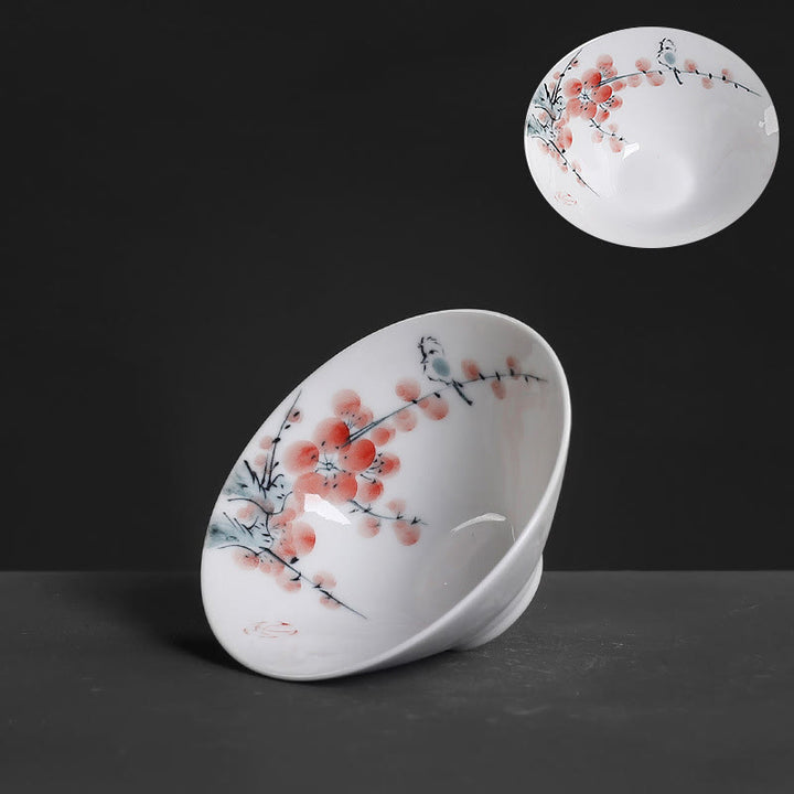 Buddha Stones Vintage ciruela orquídea bambú crisantemo loto pez Koi taza de té de cerámica tazas de té Kung Fu