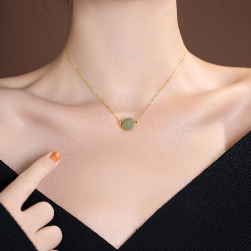 Collar con colgante de mariposa de Buda sonriente de la suerte, Jade cian Natural de Plata de Ley 925 - image 13