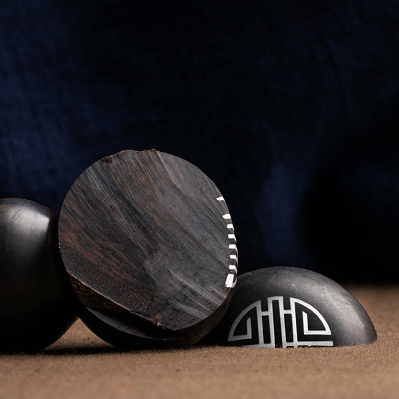 Llavero de protección de la suerte, calabaza de sándalo rojo, hoja pequeña de ébano tibetano