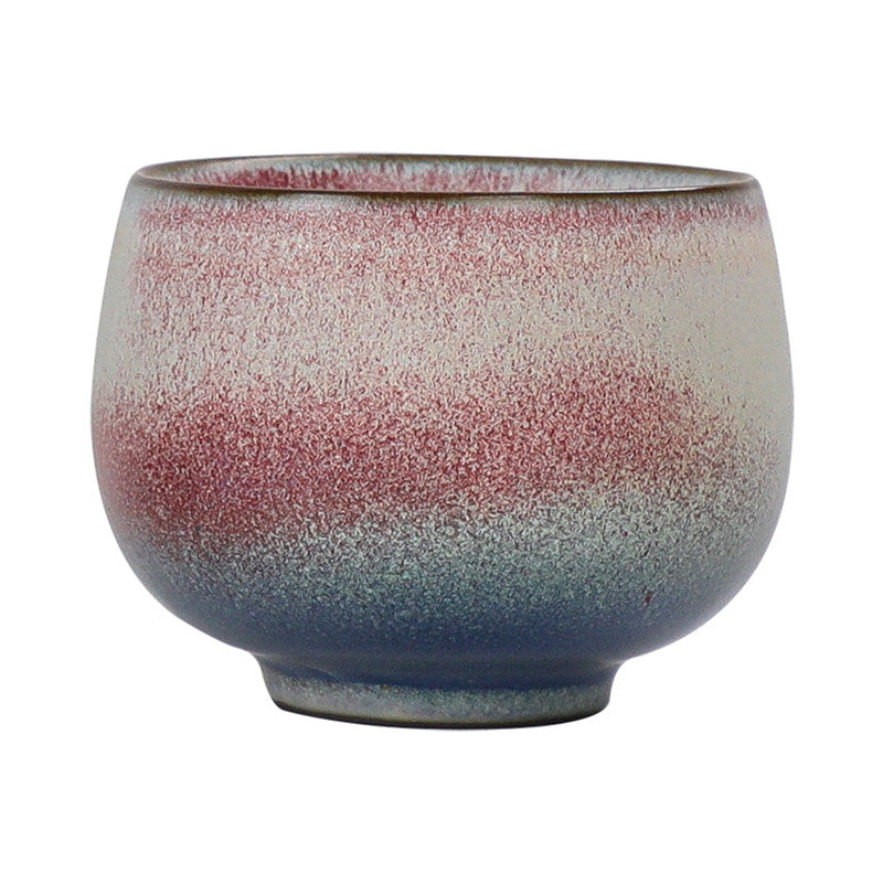 Taza de té de cerámica con cambio de horno degradado rojo Retro con Buddha Stones, taza de té de Kung Fu