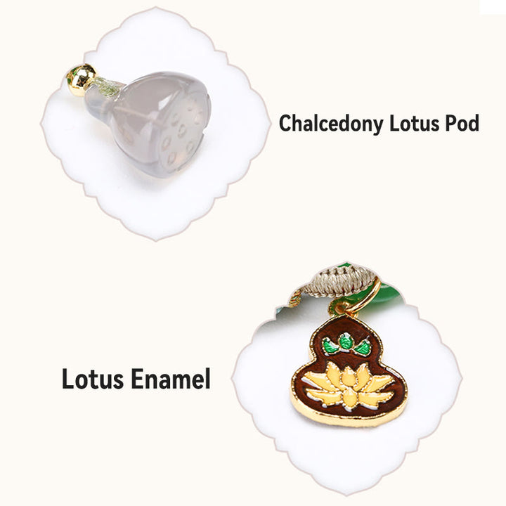 Buddha Stones, cuerda colorida, calcedonia, loto, Jade, paz, hebilla, armonía, pulsera con dije de calabaza