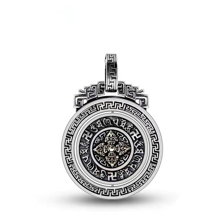 Colgante de collar de paz de pureza giratoria con Buddha Stones tibetanas Om Mani Padme Hum doble Dorje Vajra - image 16