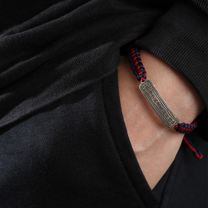 Pulsera de protección con amuleto de la paz de plata de ley 925 con Buddha Stones