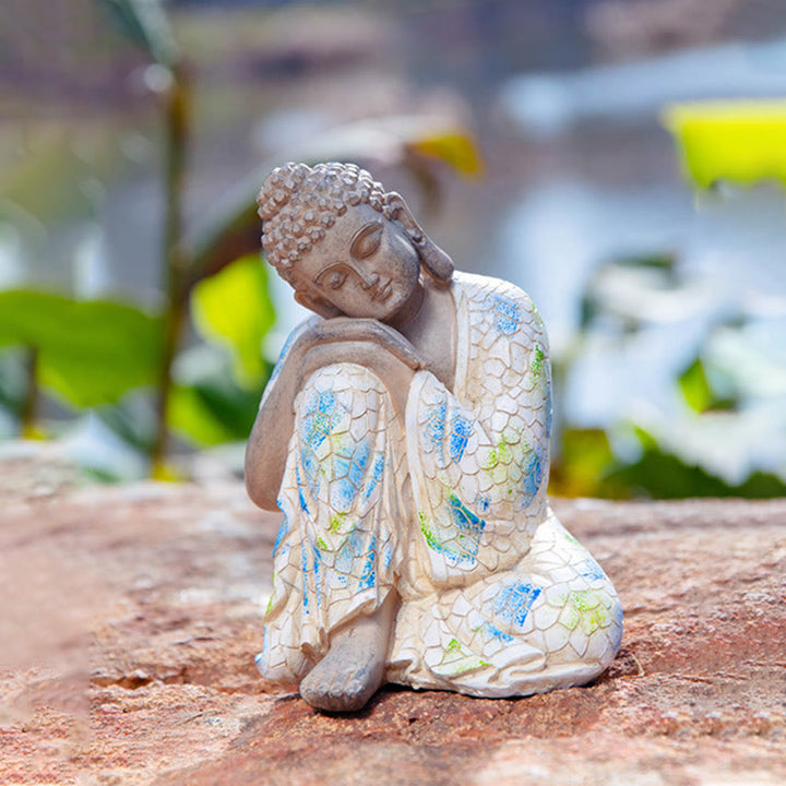 Estatua de resina de serenidad de Buda Zen meditando, decoración del hogar