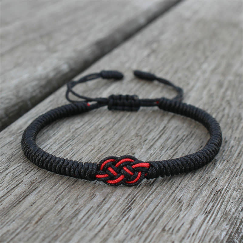 Pulsera de cuerda de protección con nudo chino de la suerte tibetana, Buddha Stones , 2 uds.