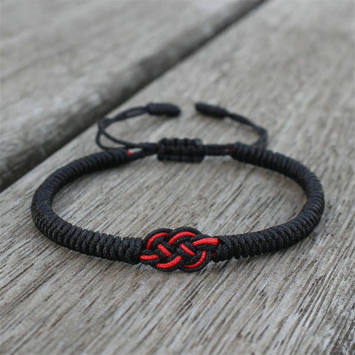 Pulsera de cuerda de protección con nudo chino de la suerte tibetana, Buddha Stones , 2 uds.