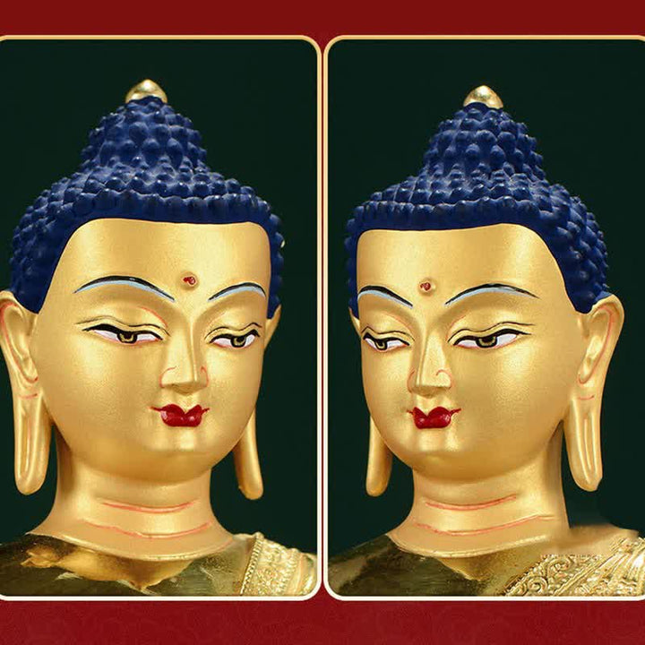 Figura de Buda Shakyamuni, estatua de cobre de iluminación, decoración para el hogar