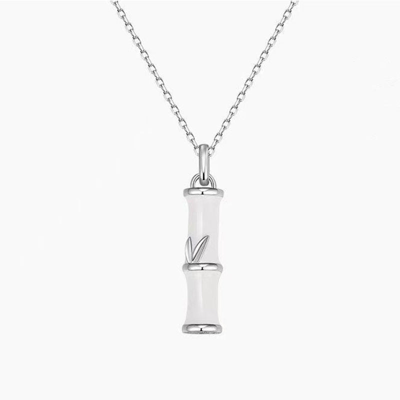 Colgante de collar de pareja de suerte de cobre con diseño de bambú de Buddha Stones