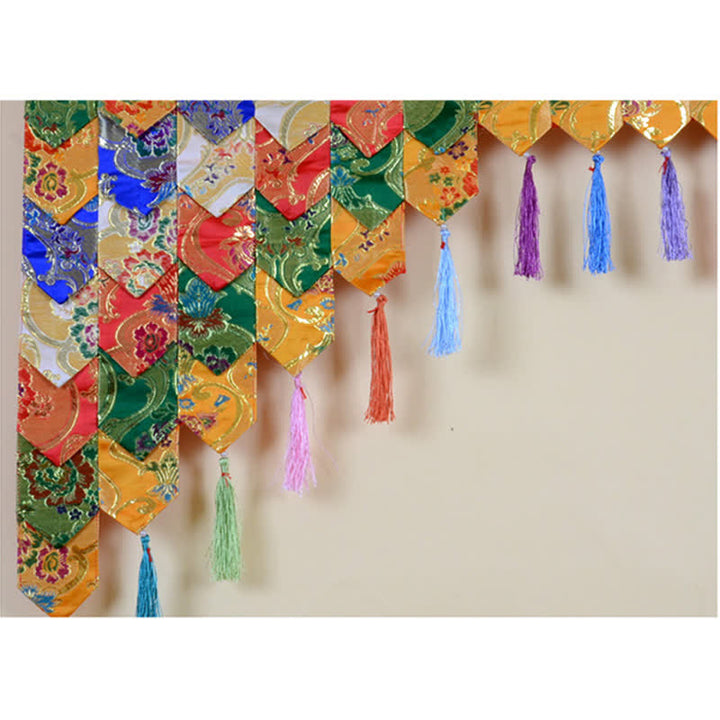 Cortina colgante tibetana de cinco colores, cortina de meditación curativa para altar de oración