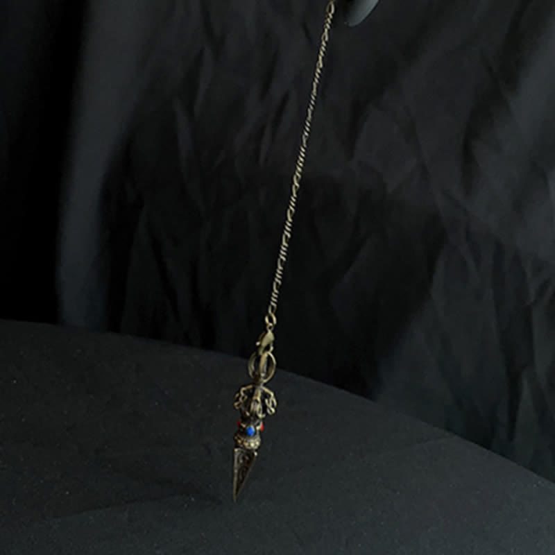 Buddha Stones Pentagrama Ojo de Dios Pluma Hamsa Cobre Curación Collar Colgante Péndulo