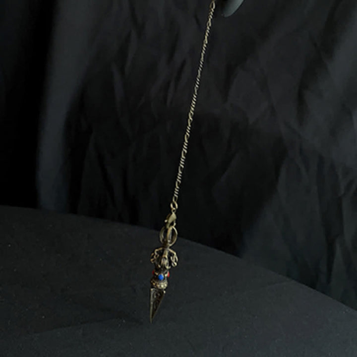 Buddha Stones Pentagrama Ojo de Dios Pluma Hamsa Cobre Curación Collar Colgante Péndulo