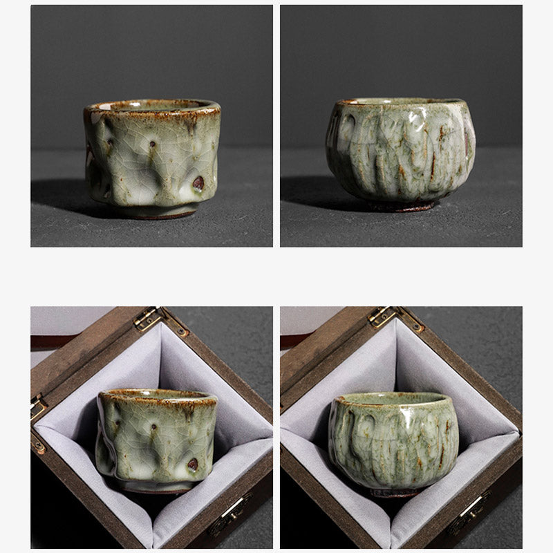 Buddha Stones hechas a mano, textura de hielo agrietada Simple, taza de té de cerámica china Jianzhan, taza de té de Kung Fu