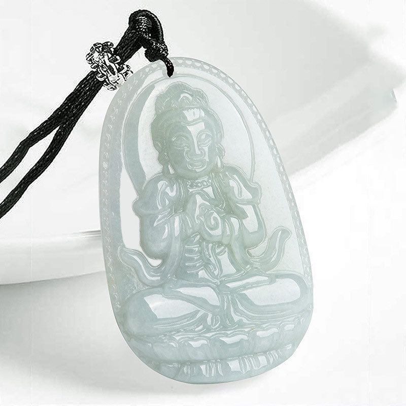 Buddha Stones Zodíaco Chino Buda Natal Jade Riqueza Prosperidad Collar Colgante - Cabra/Mono - image 13