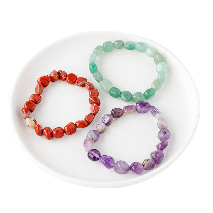 Pulsera de conciencia espiritual de piedra de cristal de forma irregular natural
