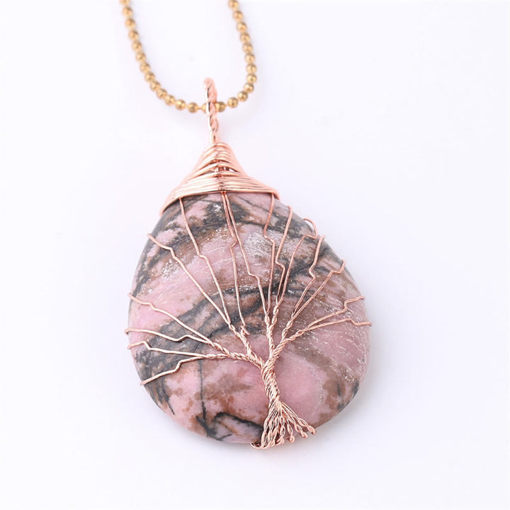 Collar con colgante de energía curativa, árbol de la vida, cristal de cuarzo Natural, Buddha Stones - image 15