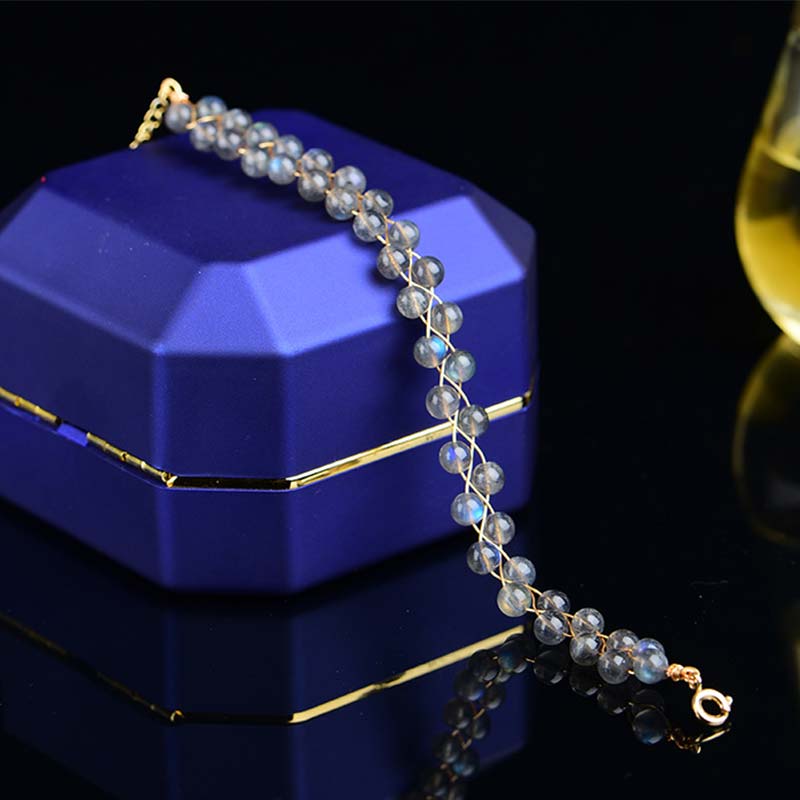 Pulsera de bendición de amor con piedra lunar natural de Buddha Stones