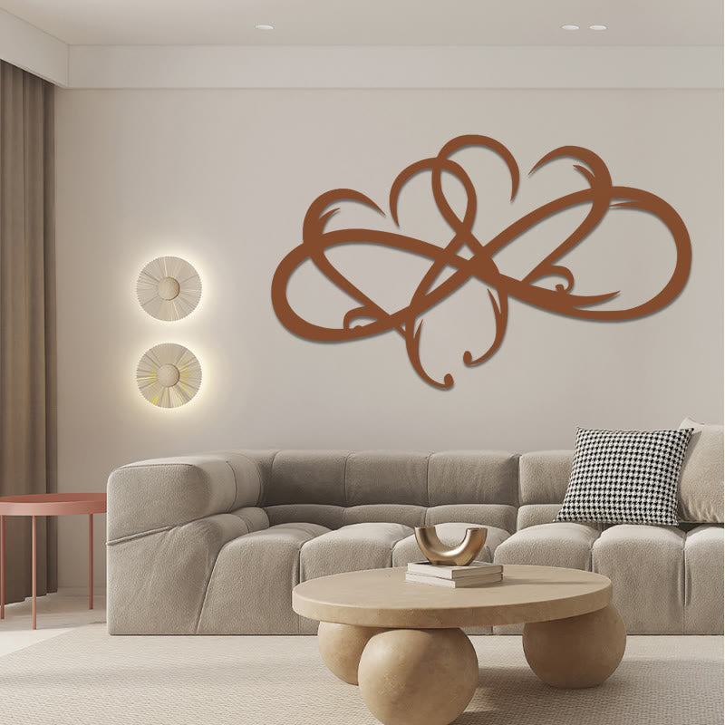 Buddha Stones doble infinito corazón metal signo familia arte de pared
