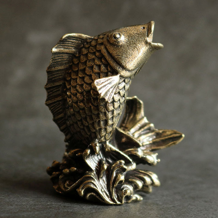 Buddha Stones hechas a mano, pequeño pez Koi, cobre, riqueza, decoración del hogar - Pez Koi (Suerte♥Prosperidad) - image 0