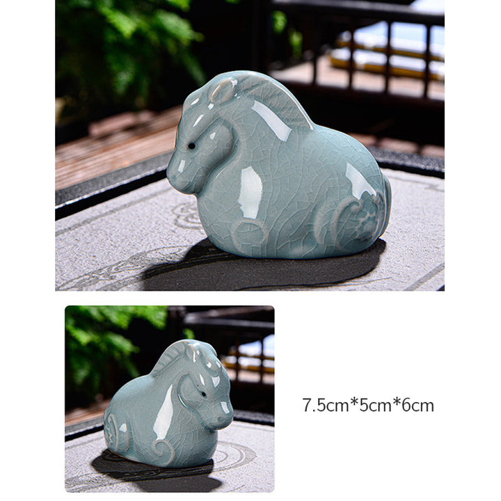 Buddha Stones zodiaco chino riqueza cerámica té mascota hogar estatuilla decoración