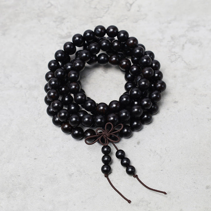 Pulsera de cuentas de Mala con Buddha Stones , 108, oración, meditación, sándalo, elástica - image 9