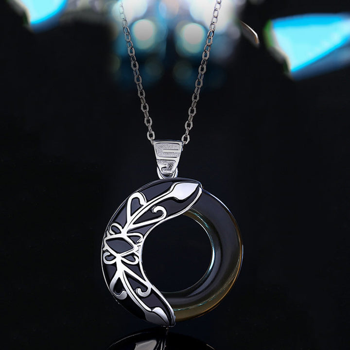 Colgante de collar curativo de la suerte de cobre con alas de amor