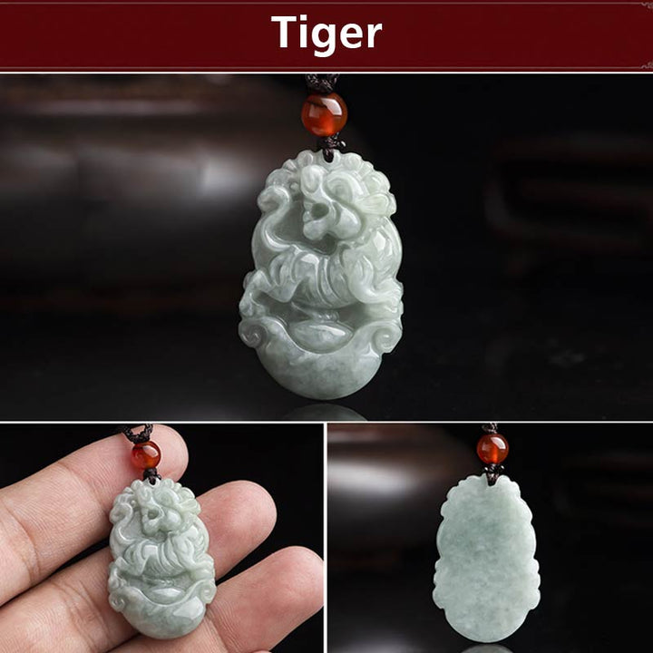 Collar con colgante de éxito del zodiaco chino con Buddha Stones de jade natural 12 - image 9