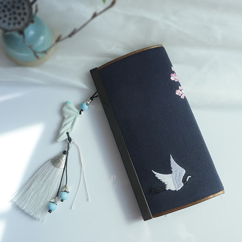 Monedero de compras con bordado de doble cara de bambú, flor de Buddha Stones , ciruela, flor de melocotón, tarjetero para efectivo de gran capacidad - image 27