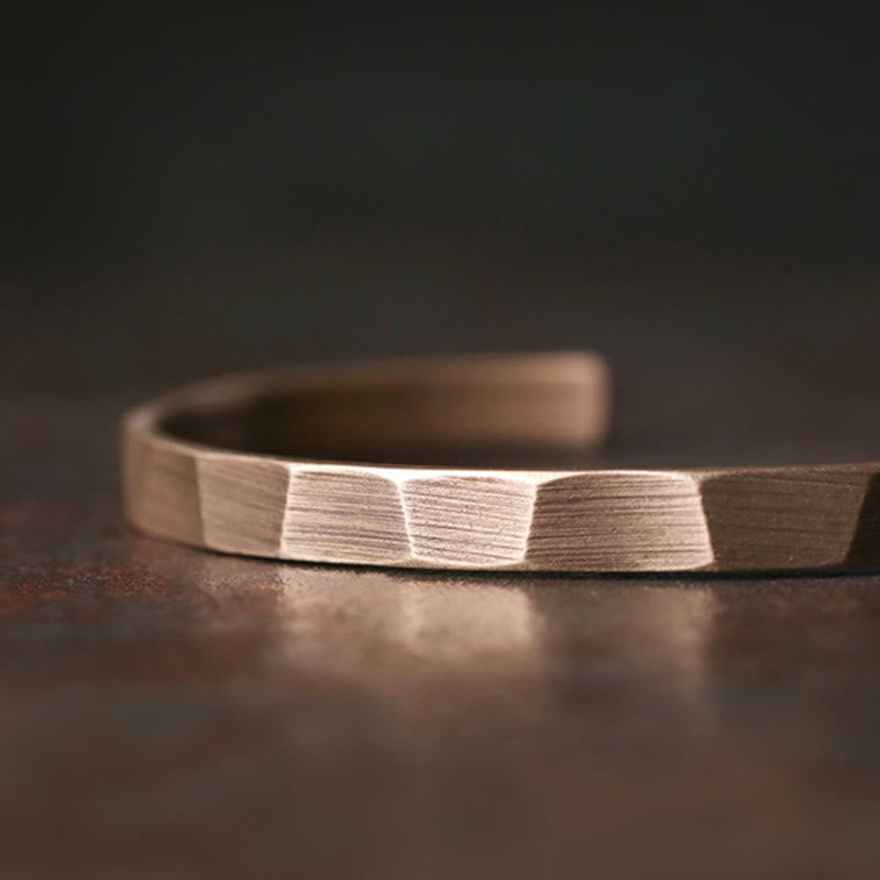 Pulsera de puño ajustable de riqueza de cobre de diseño rústico vintage
