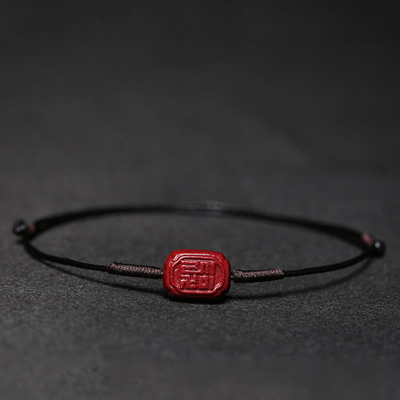 Pulsera trenzada hecha a mano con Buddha Stones, flor de ciruelo, trébol de cuatro hojas, PiXiu, loto, pez Koi, cinabrio