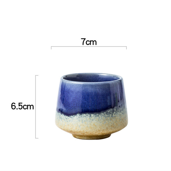 Taza de café de cerámica con cambio de horno Retro Buddha Stones , taza de café expreso de té, 200ml
