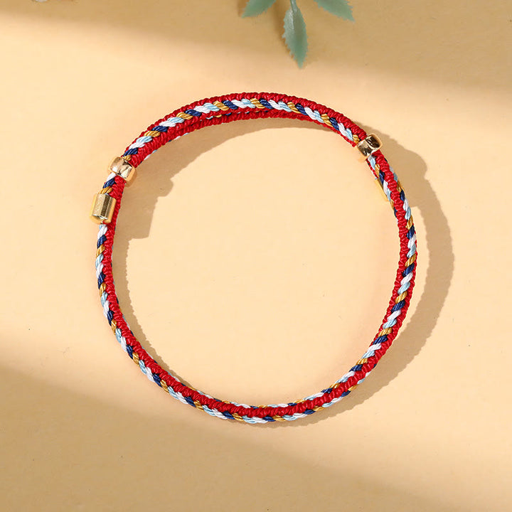 Pulsera hecha a mano para niños y adultos con diseño de Zongzi de cuerda colorida con Buddha Stones