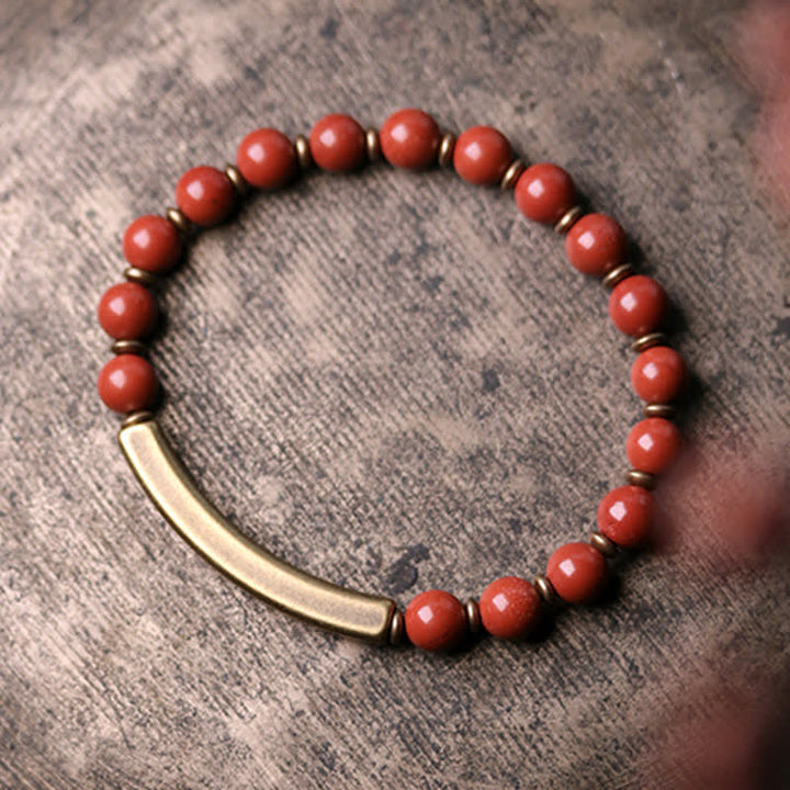 Pulsera de pareja de paz con Buddha Stones, jaspe rojo, ágata de musgo, cristal de obsidiana negra, cobre