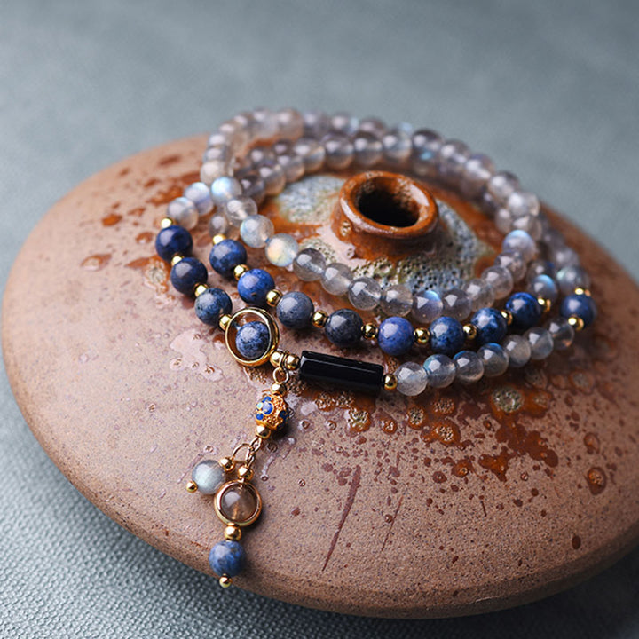 Pulsera Positiva Curativa Calma Lazurita Piedra Lunar