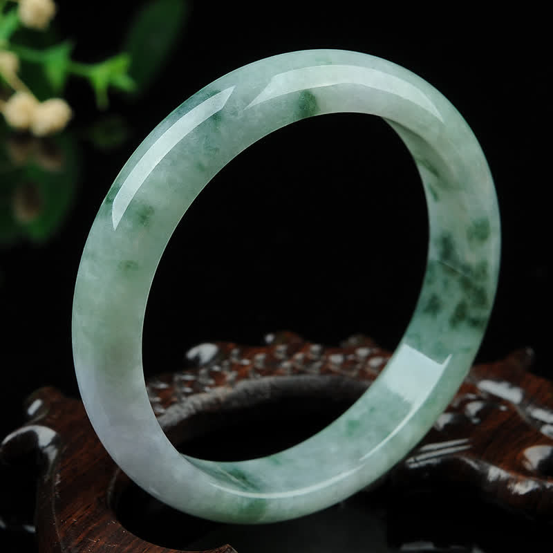 Brazalete de pulsera de prosperidad con bendición de la suerte de jade - 60-61mm - image 1