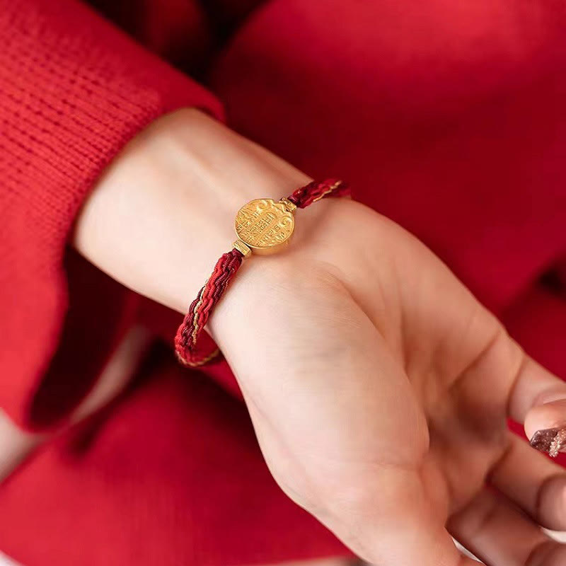 Pulsera trenzada de cuerda de protección con nudo de reencarnación hecha a mano dioses de la riqueza de cinco direcciones con piedras de Buddha Stones