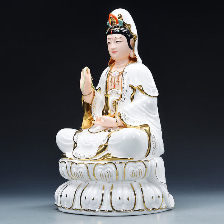 Chenrezig Bodhisattva Avalokitesvara Éxito Estatua de cerámica Decoración del hogar - image 4