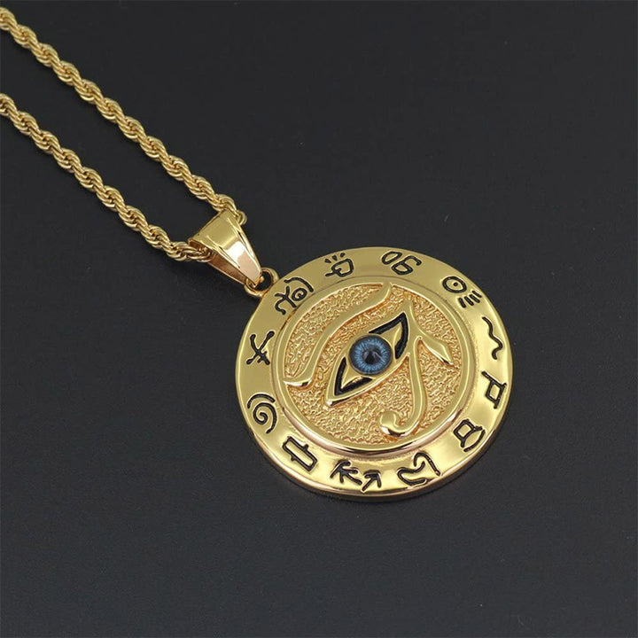 Colgante de collar de protección Ojo de Horus con Buddha Stones