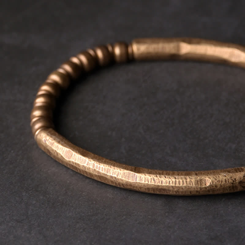 Brazalete de pulsera de equilibrio de cobre de piedra de roca de lava